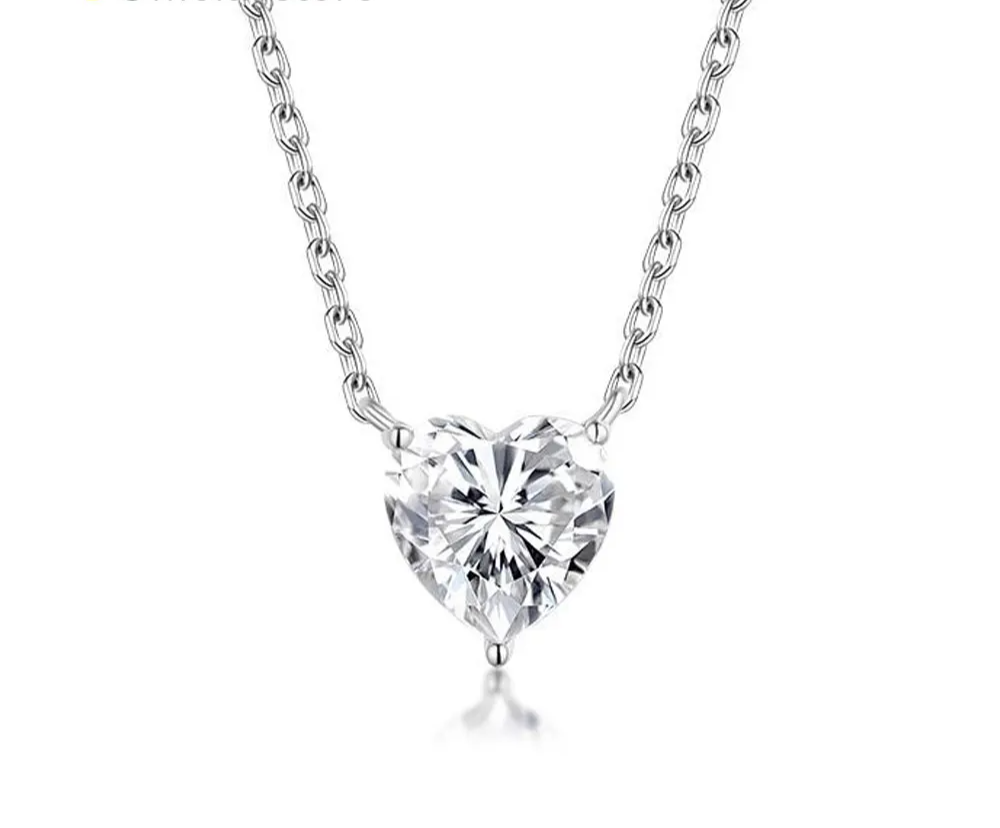 2 CT Heart Moissanite Pendant Necklace