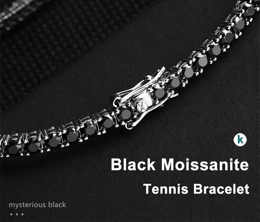 Black Moissanite Tennis Bracelet