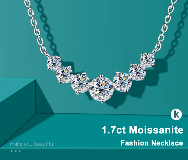 Moissanite 18k White Gold Necklace
