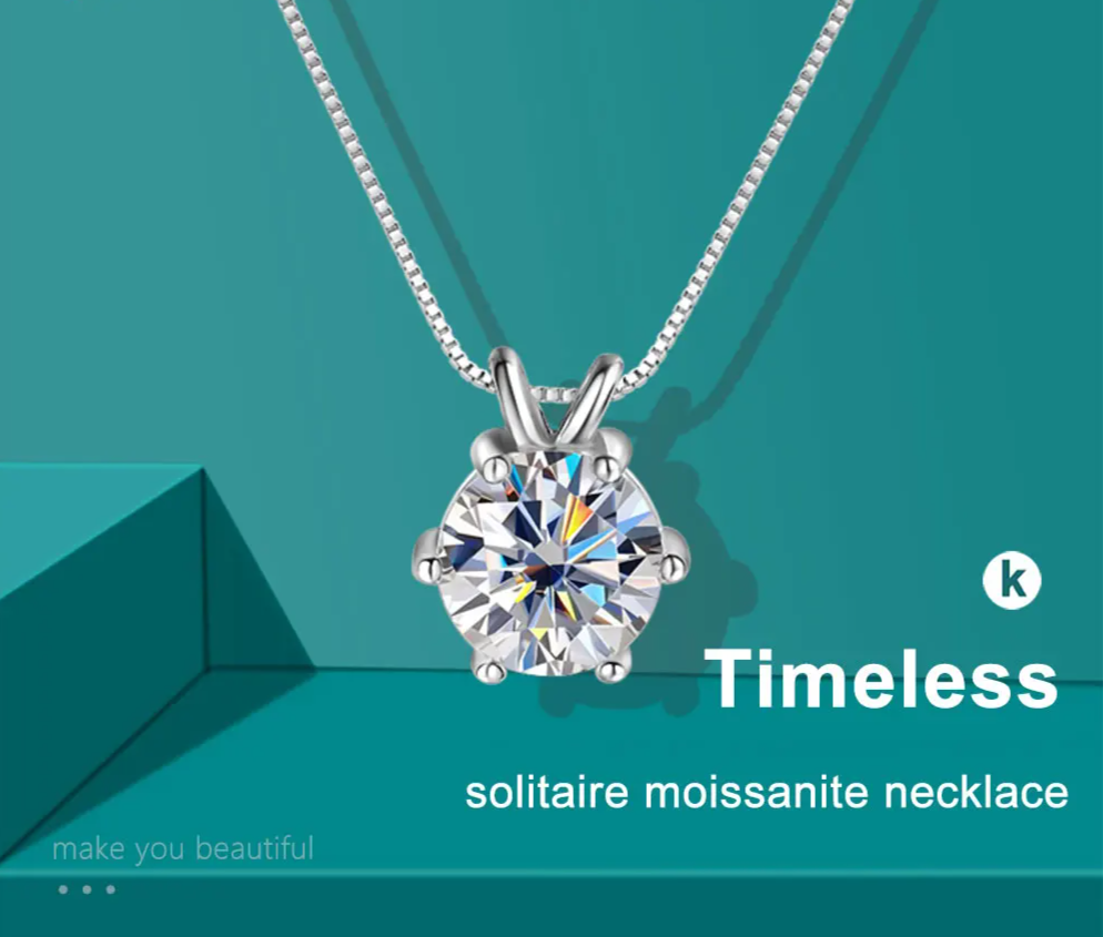 1-5 CT Moissanite Dainty Necklace