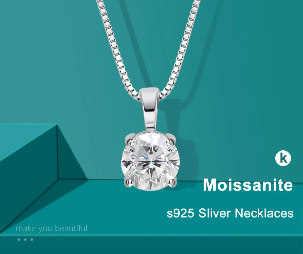 1 ct Moissanite Pendant Necklace
