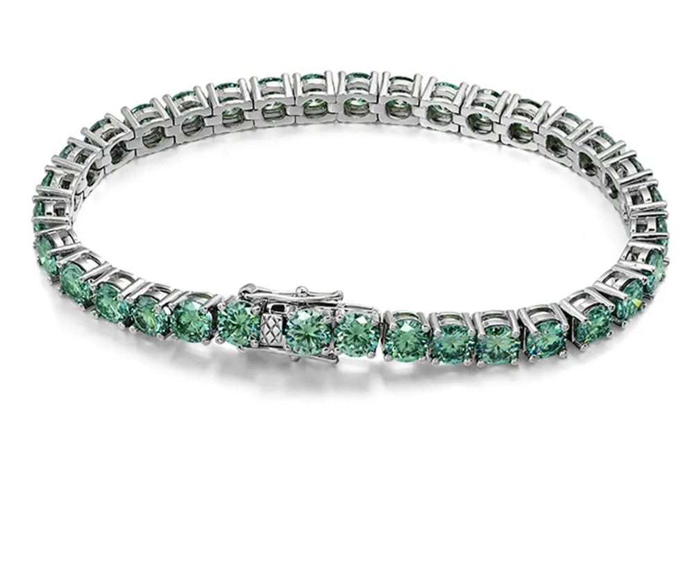 VVS1 Original Green Moissanite Tennis Bracelet