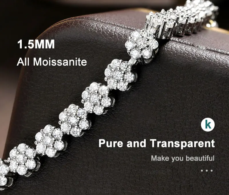 VVS1 Moissanite Full Diamond Tennis Bracelet