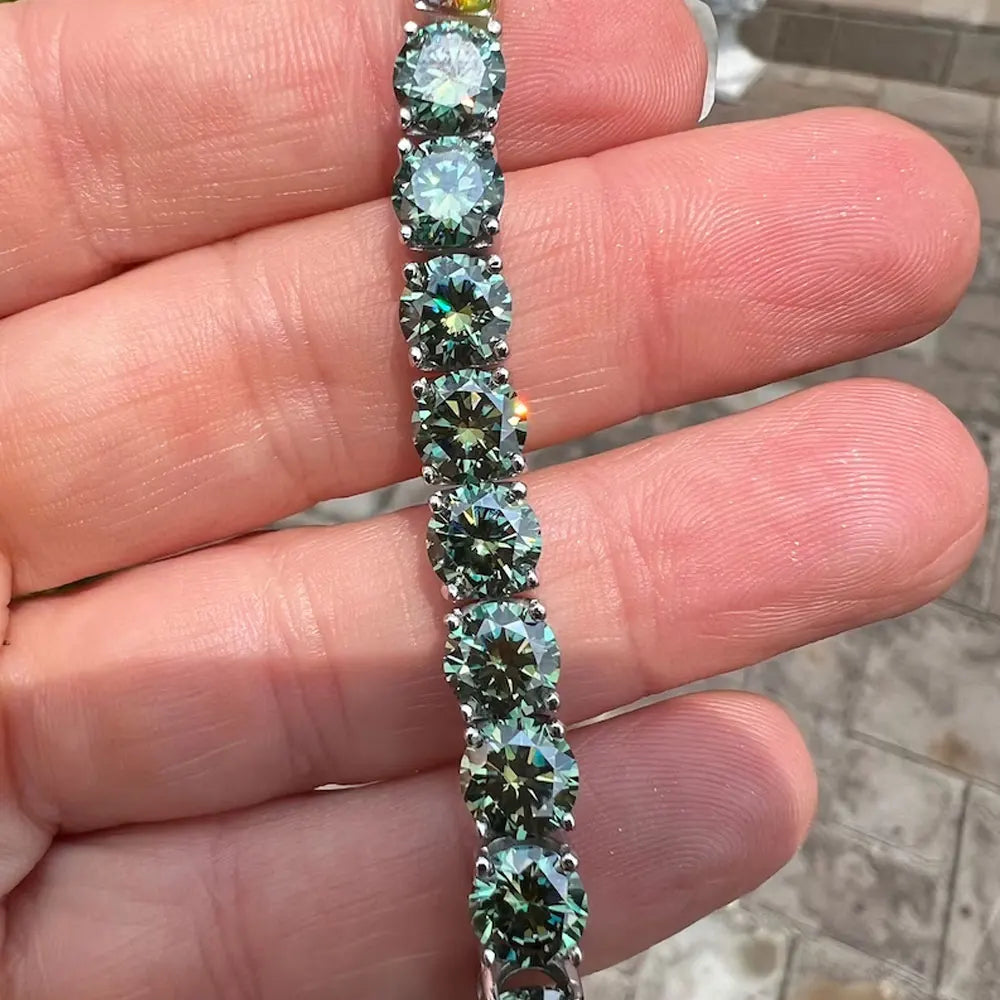 VVS1 Original Green Moissanite Tennis Bracelet