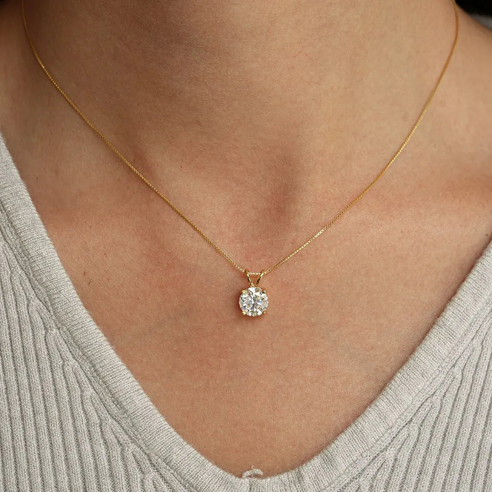 1-5 CT Moissanite Dainty Necklace
