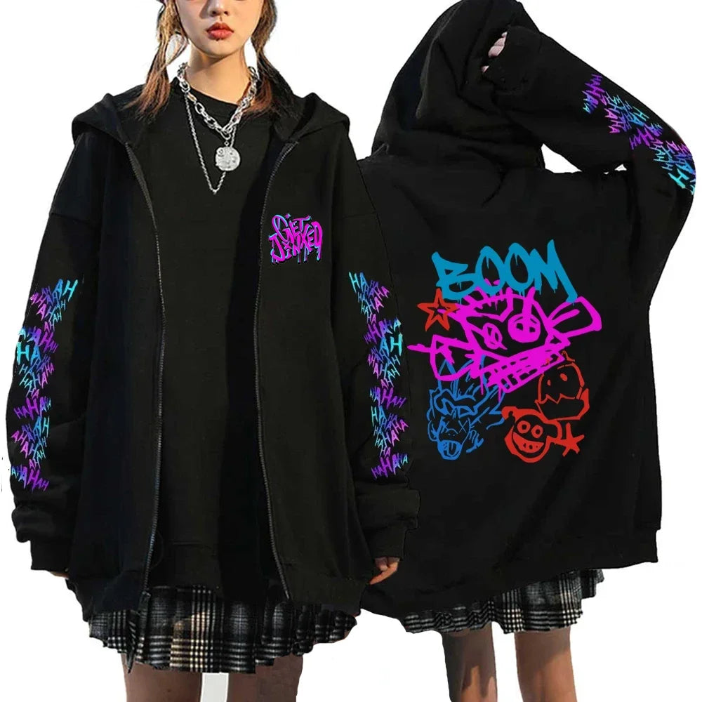 Arcane Jinx Monkey Graffiti Printed Hoodies