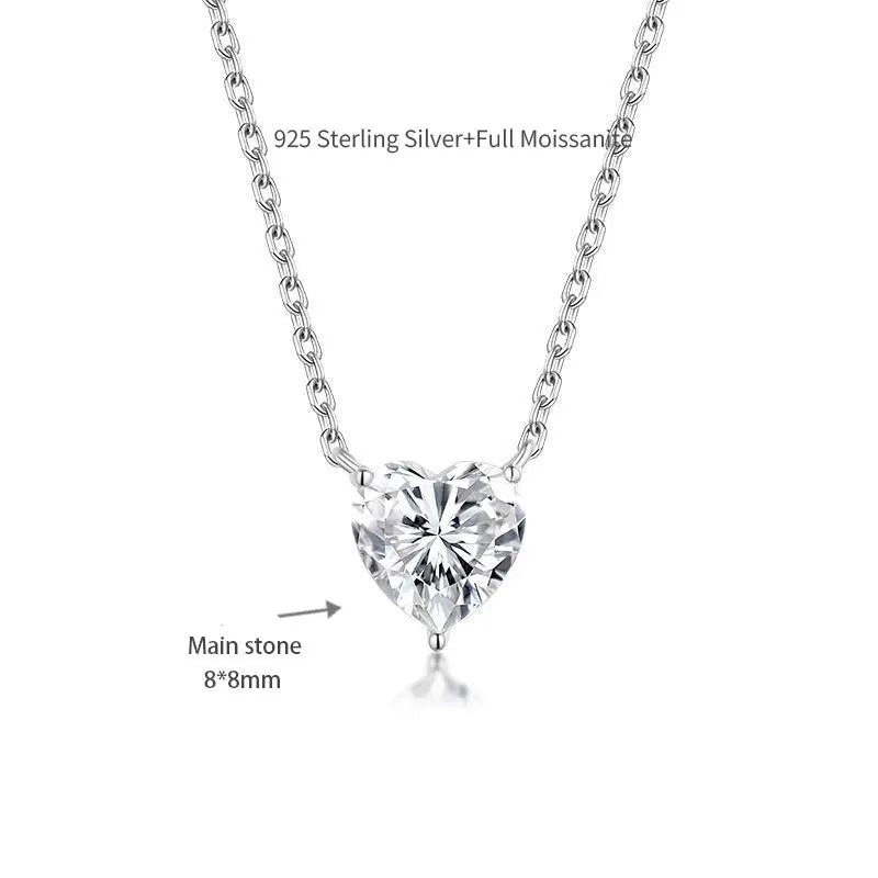 2 CT Heart Moissanite Pendant Necklace