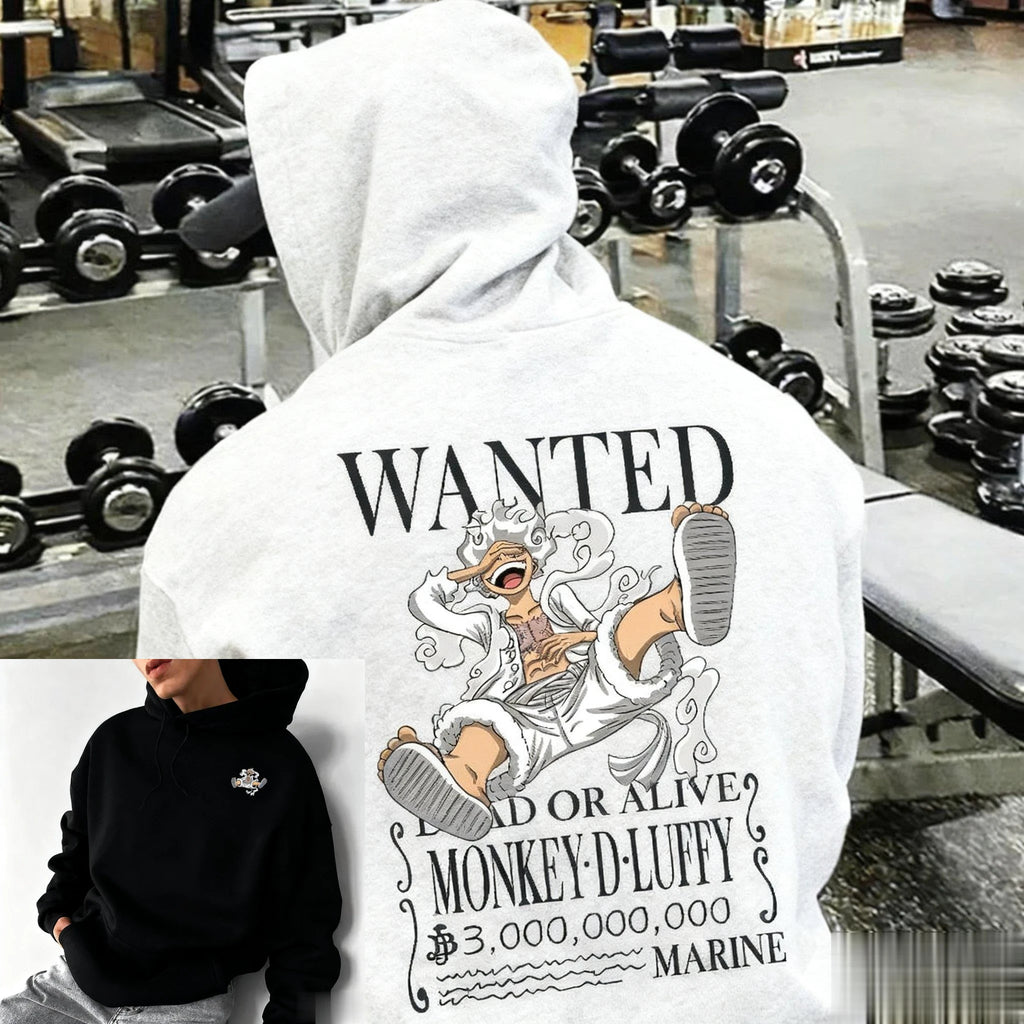 Oversized One Piece Luffy Anime Print Hoodie