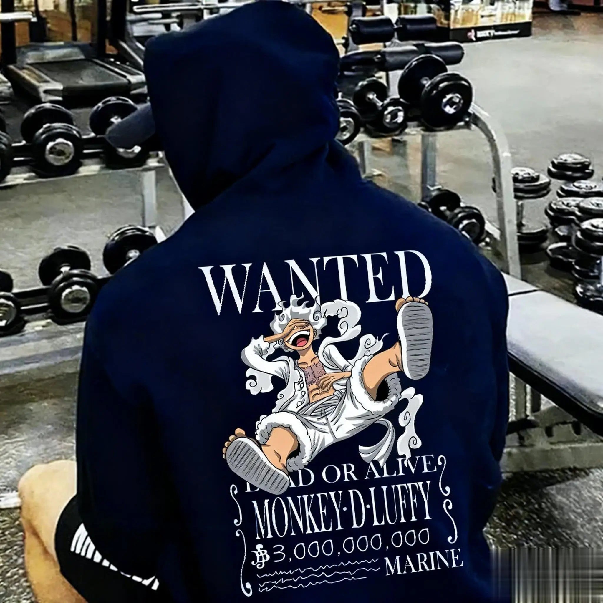 Oversized One Piece Luffy Anime Print Hoodie