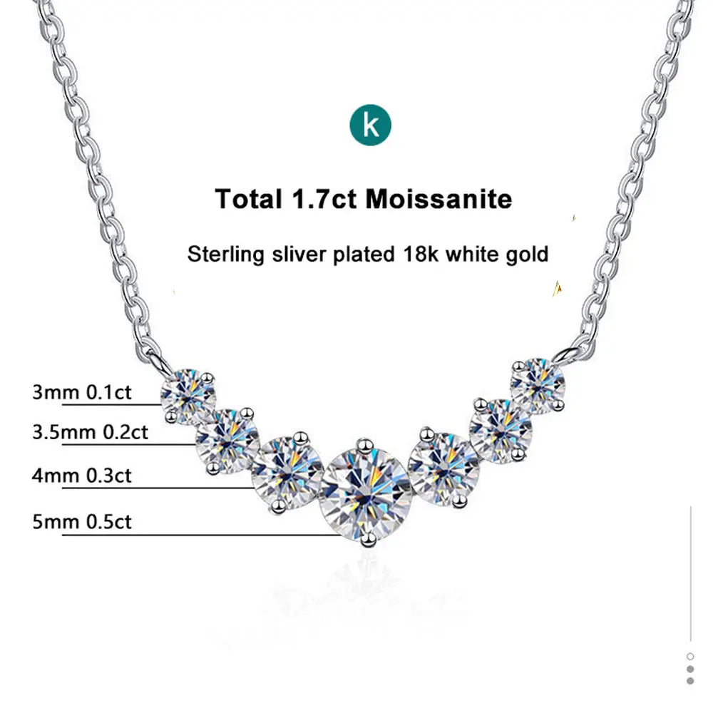 Moissanite 18k White Gold Necklace