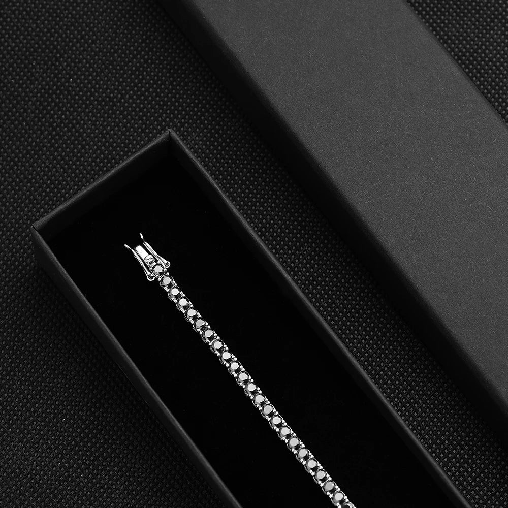 Black Moissanite Tennis Bracelet