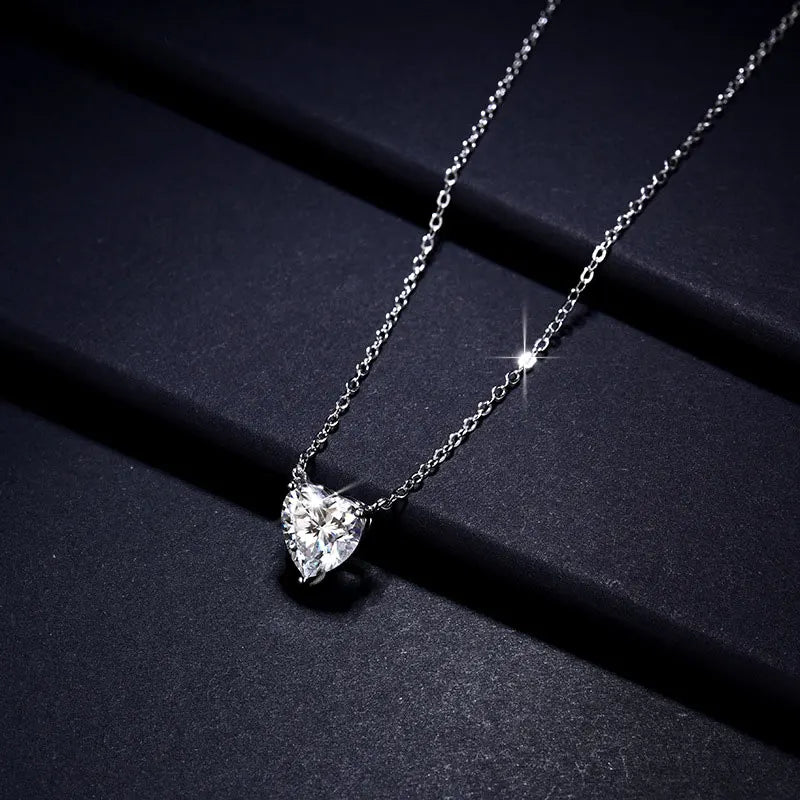 2 CT Heart Moissanite Pendant Necklace