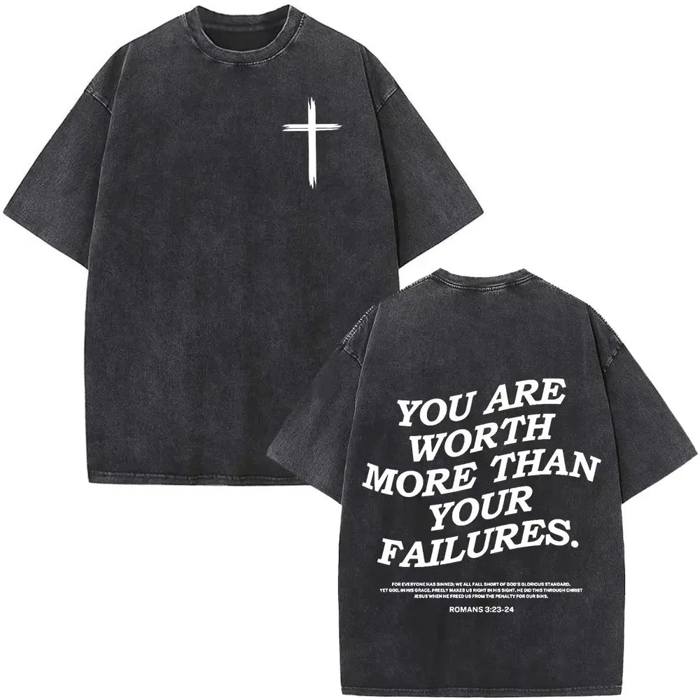 Faith Over Fear Bible Verse Washed T-shirts