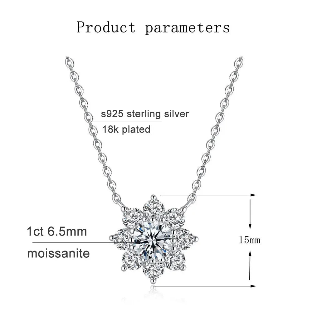 Flower Pendant GRA Certified 18K White Gold Necklace