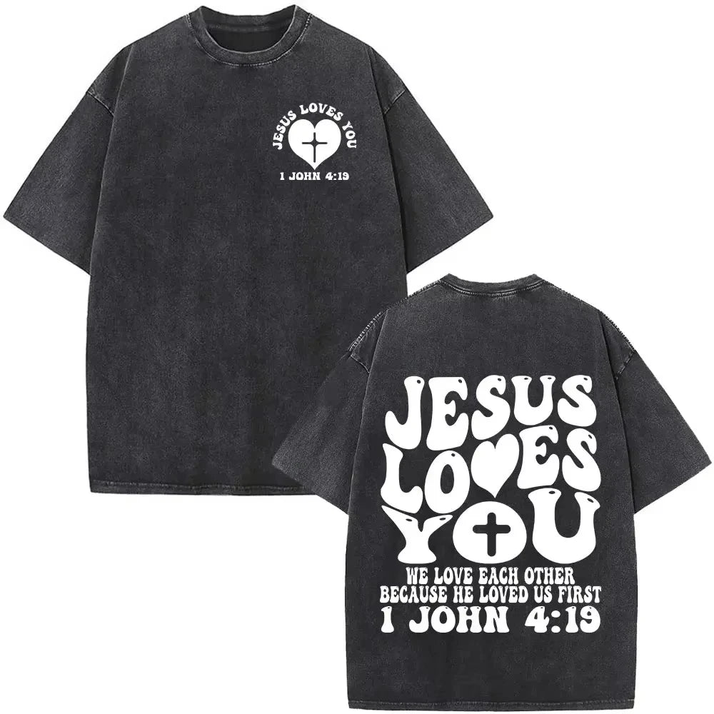 Faith Over Fear Bible Verse Washed T-shirts