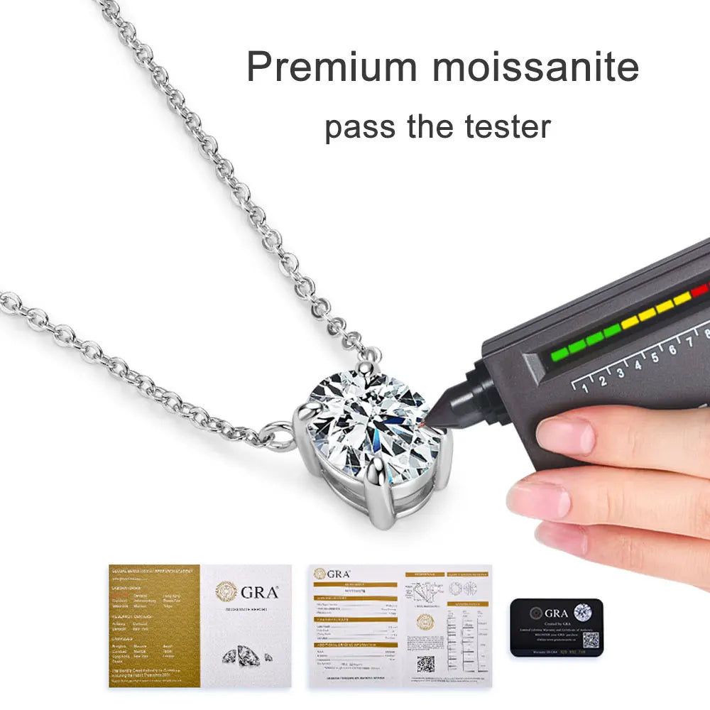 2 CT Oval Cut Moissanite Necklace Solitaire Pendant