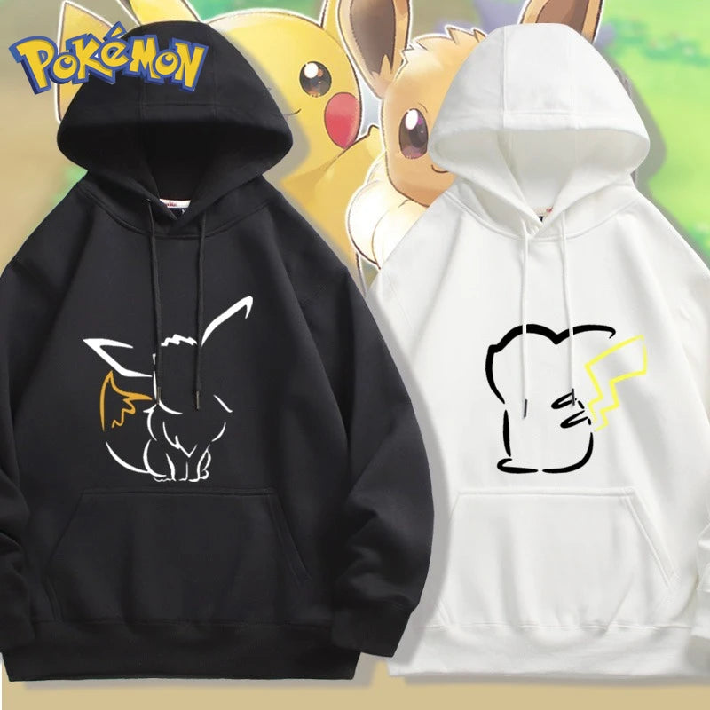 Pokémon Cute Eevee/Pikachu Printed Hoodie