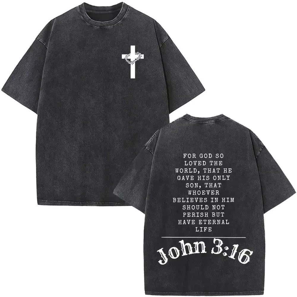 Faith Over Fear Bible Verse Washed T-shirts