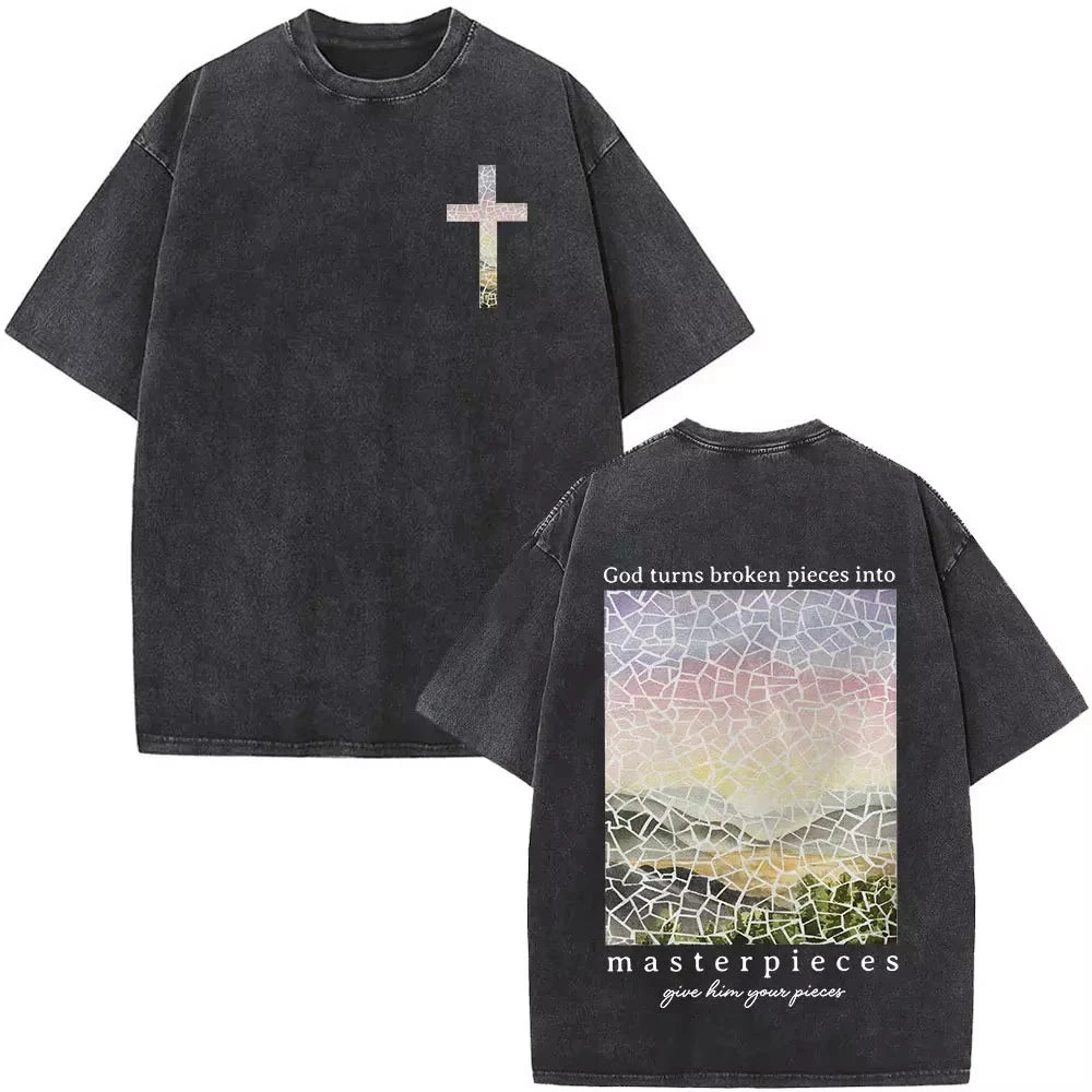 Faith Over Fear Bible Verse Washed T-shirts