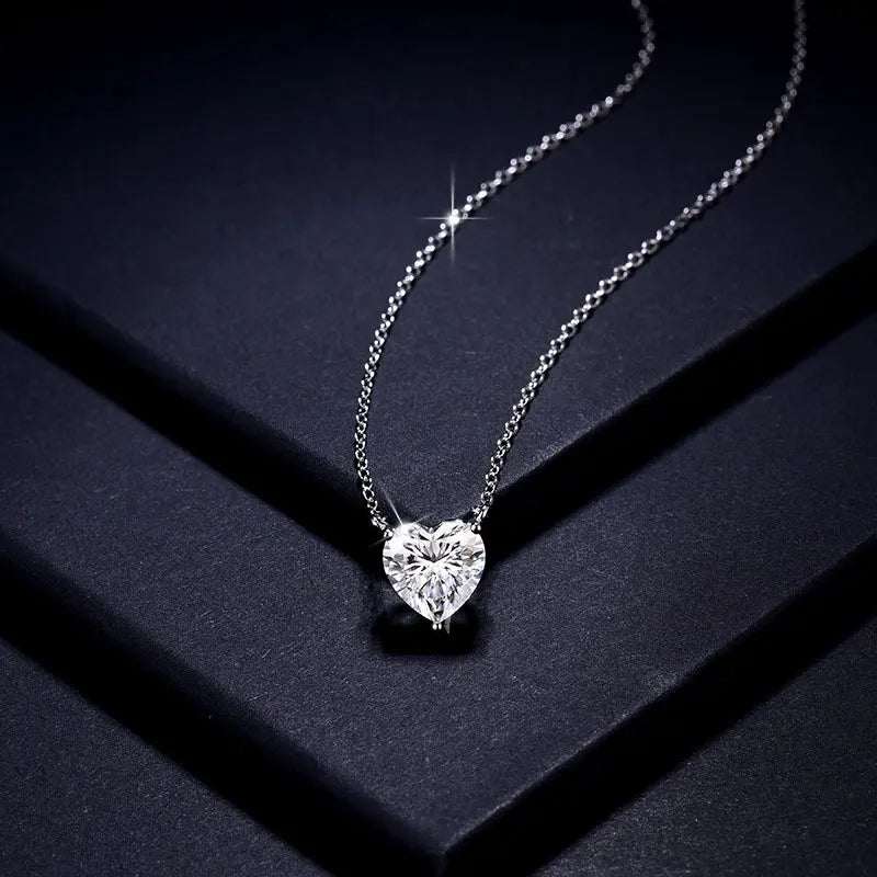 2 CT Heart Moissanite Pendant Necklace