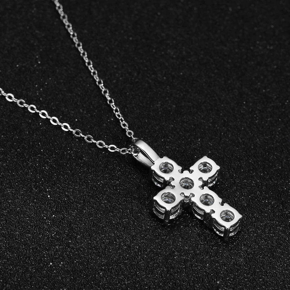 3ct VVS1 Moissanite Cross Pendant Necklace