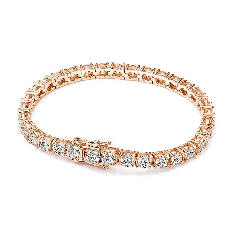 3mm 4mm Moissanite  Full Diamond GRA Tennis Bracelet