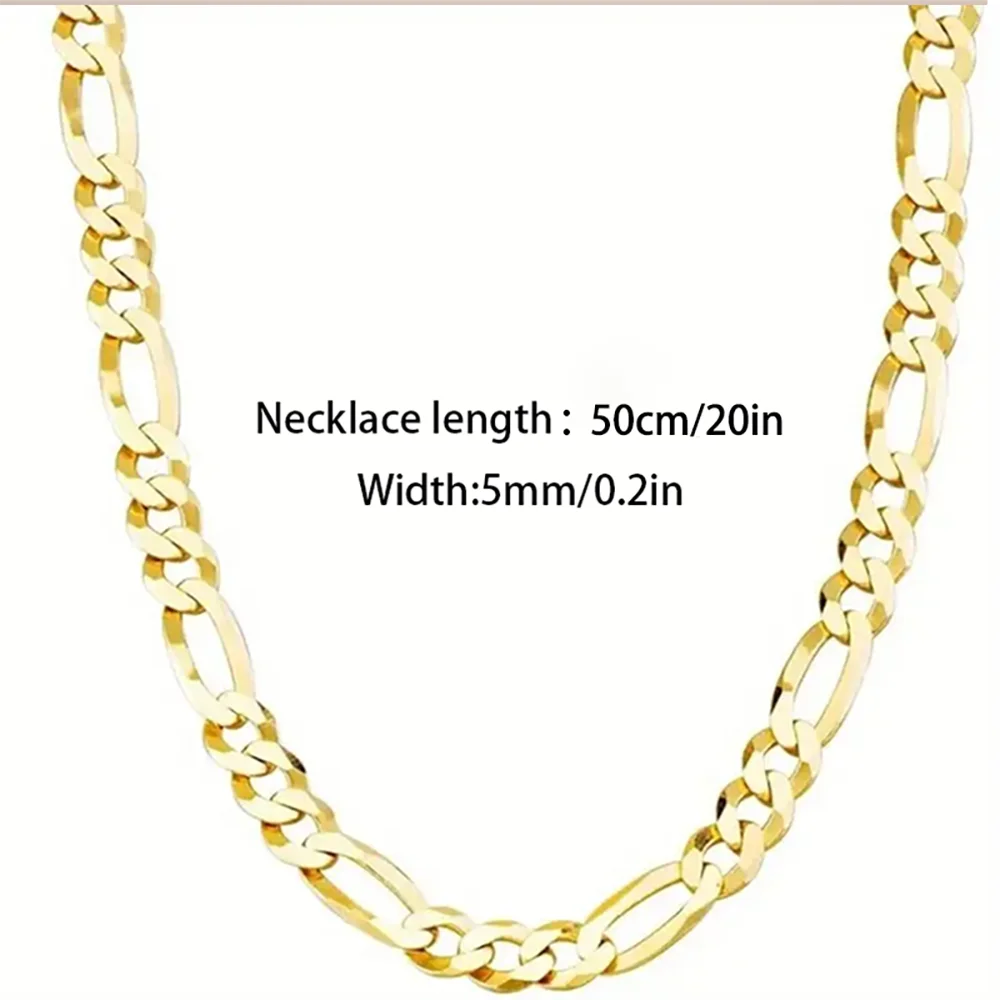 925 Sterling Silver 14K Gold Plated Cuban Link Chain