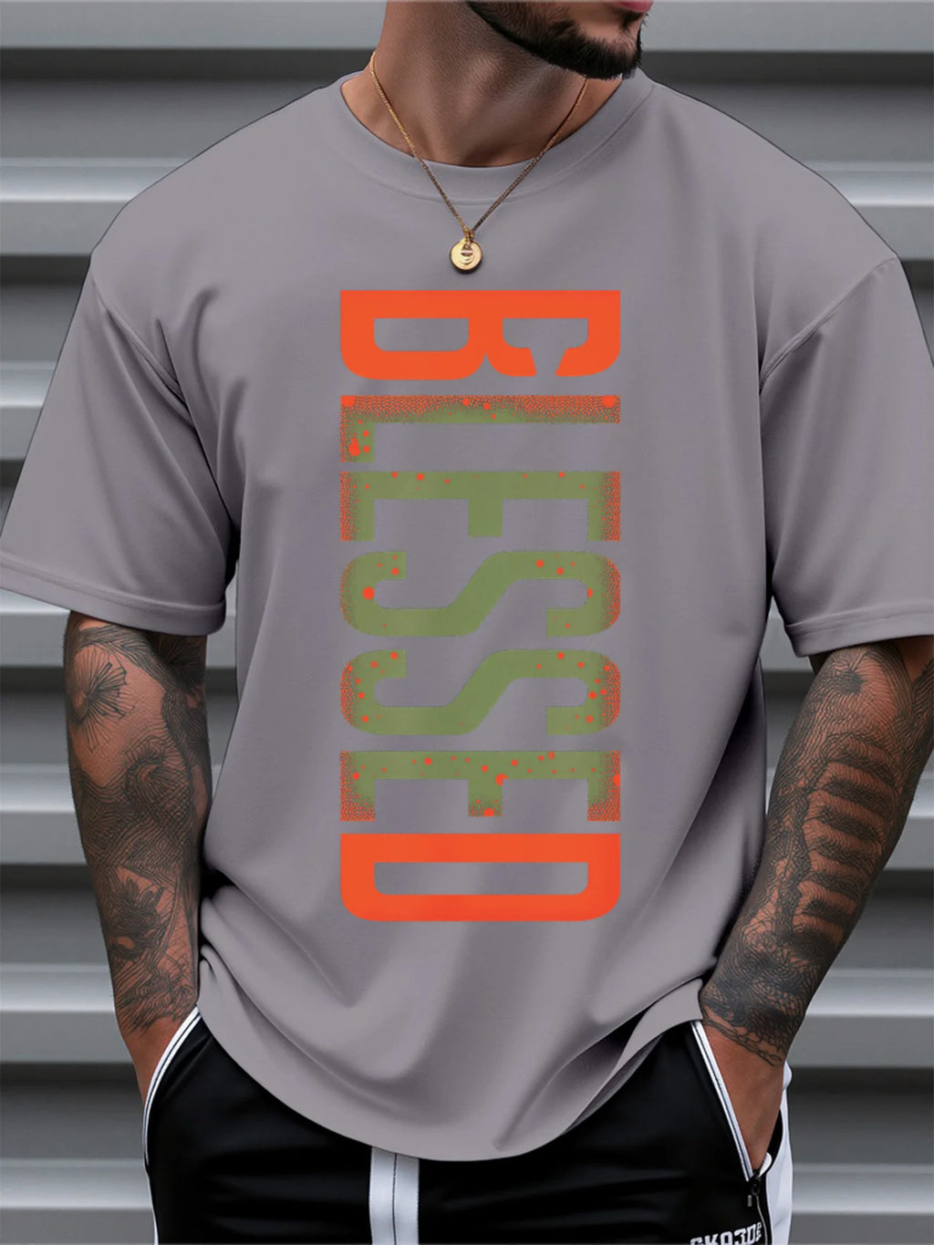 BLESSED Print Casual T-shirt