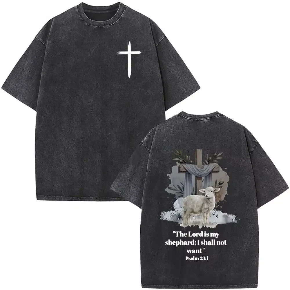 Faith Over Fear Bible Verse Washed T-shirts