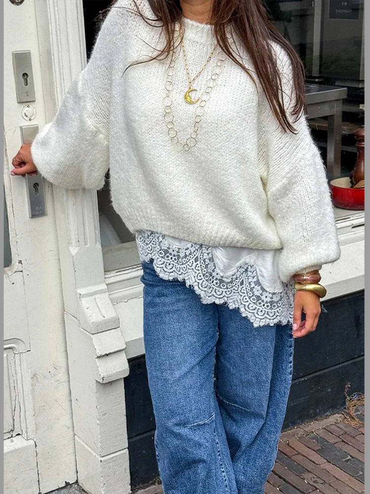 Lace Sleeveless  Patchwork Top