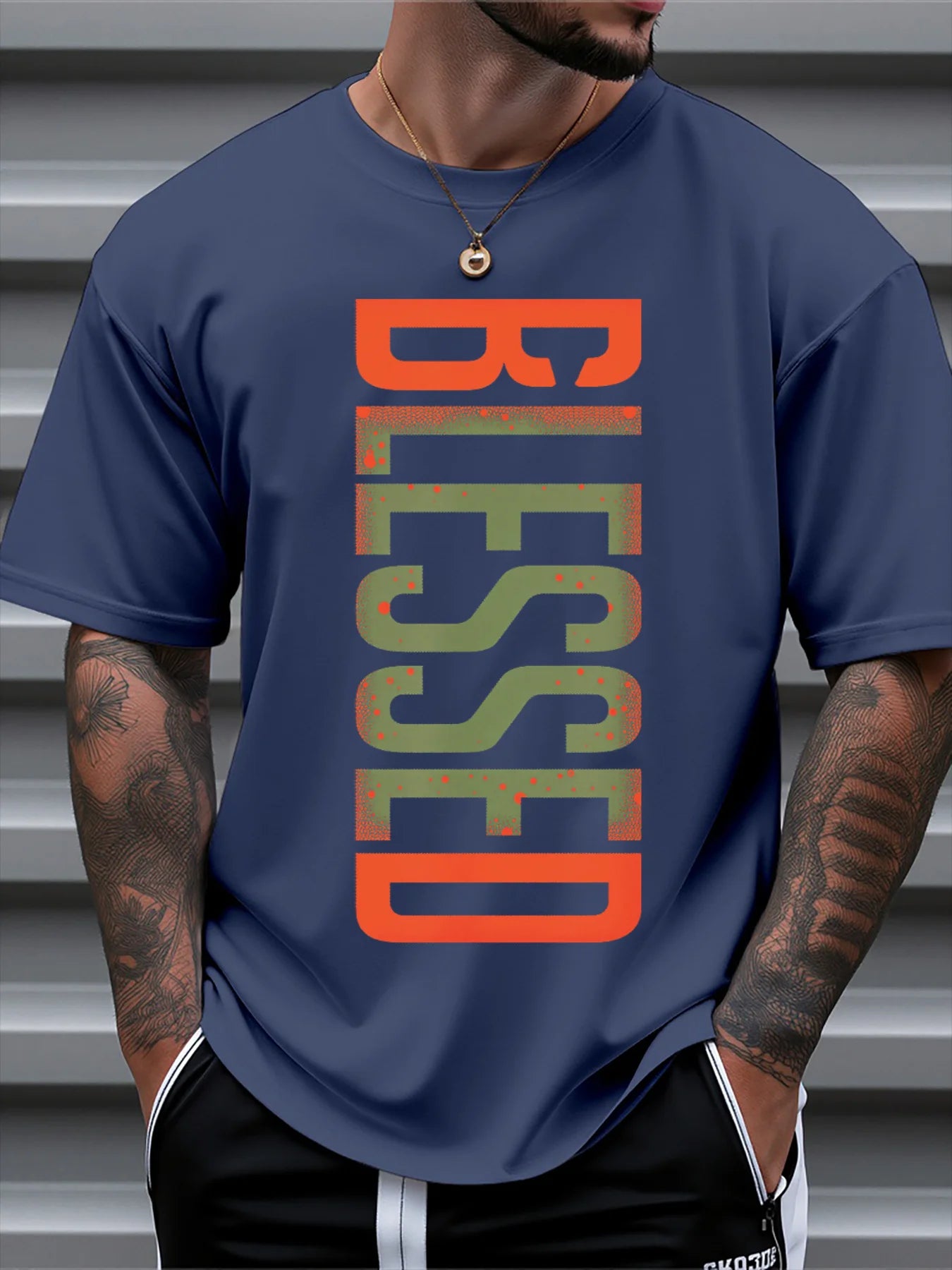 BLESSED Print Casual T-shirt