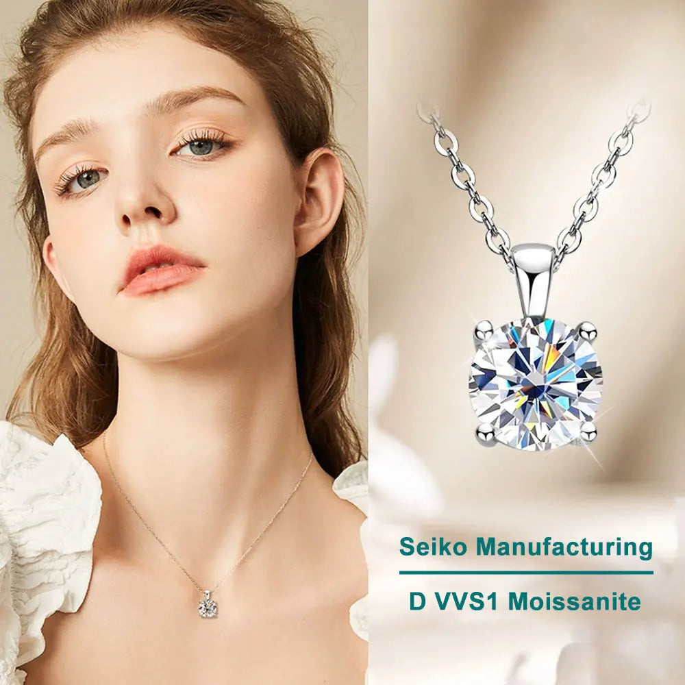 1-5 CT Moissanite Dainty Necklace