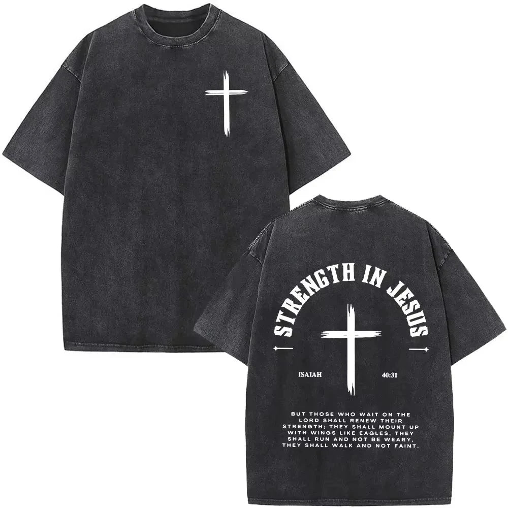 Faith Over Fear Bible Verse Washed T-shirts