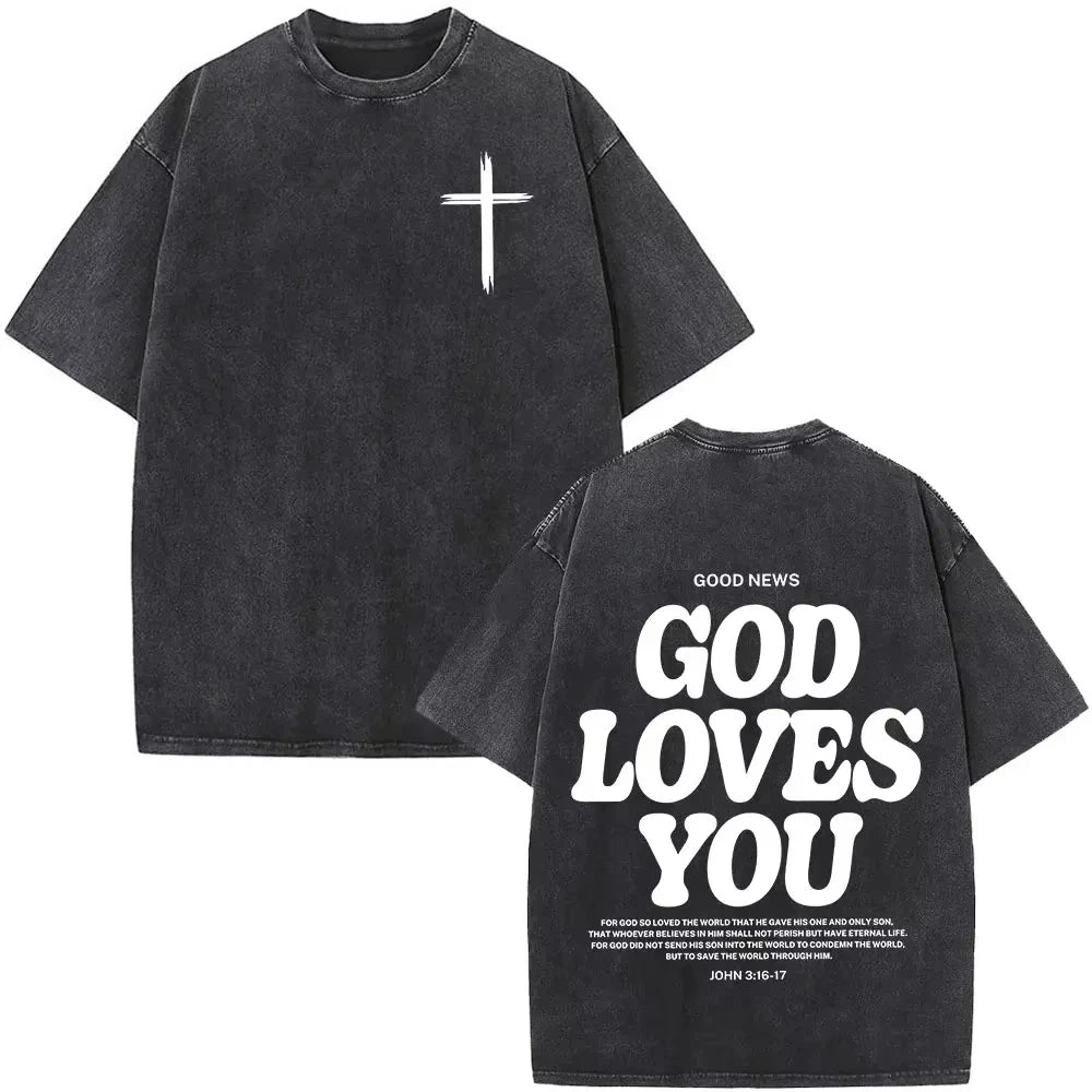 Faith Over Fear Bible Verse Washed T-shirts