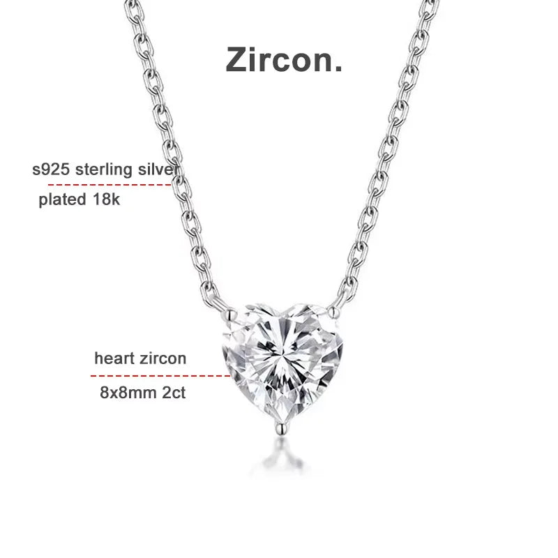 2 CT Heart Moissanite Pendant Necklace