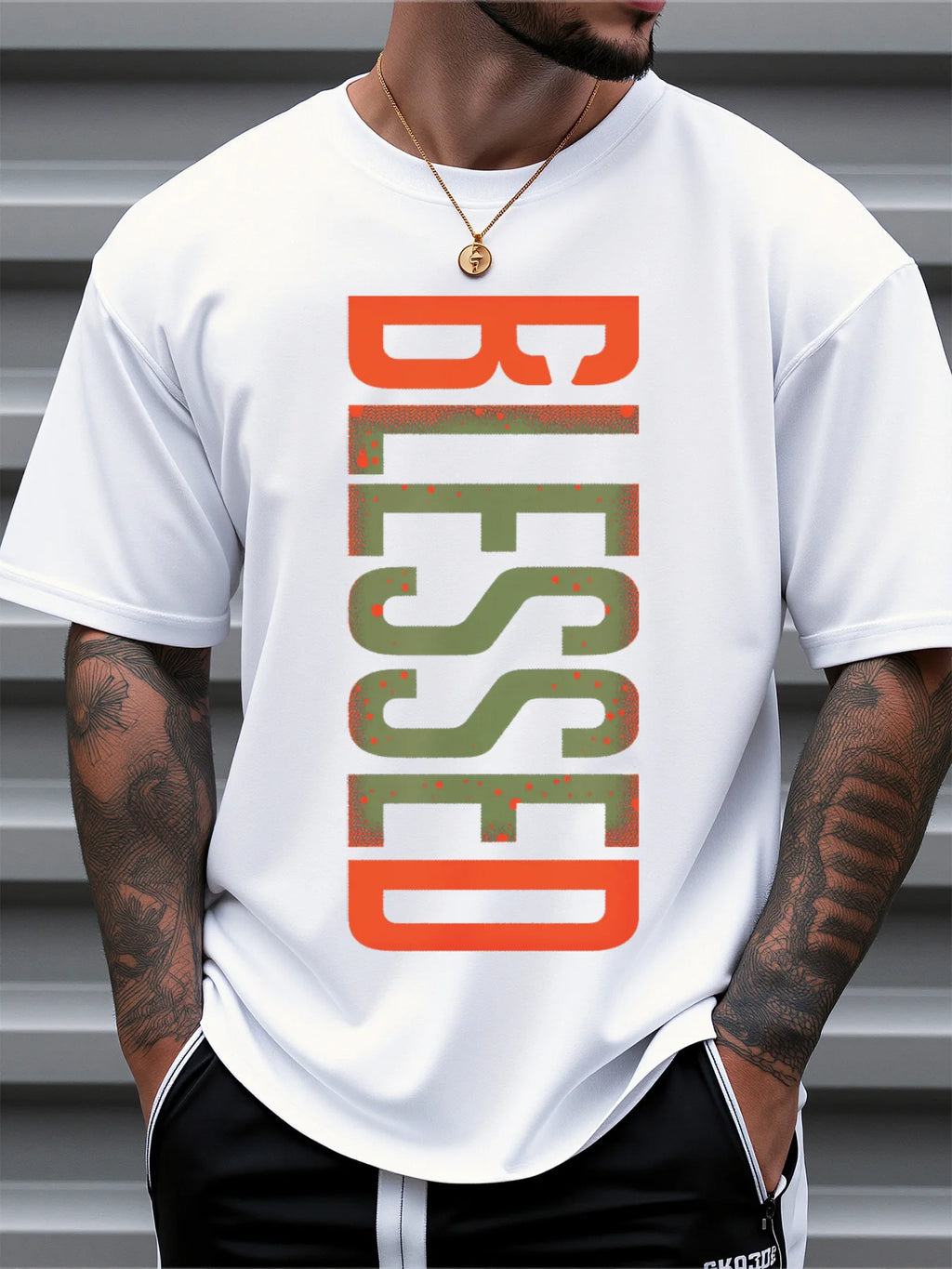 BLESSED Print Casual T-shirt