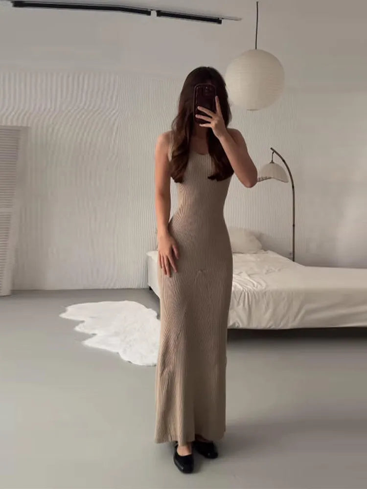 Women's Knitted Sling Dress Set