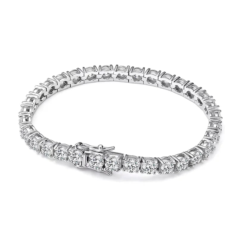 3mm 4mm Moissanite  Full Diamond GRA Tennis Bracelet