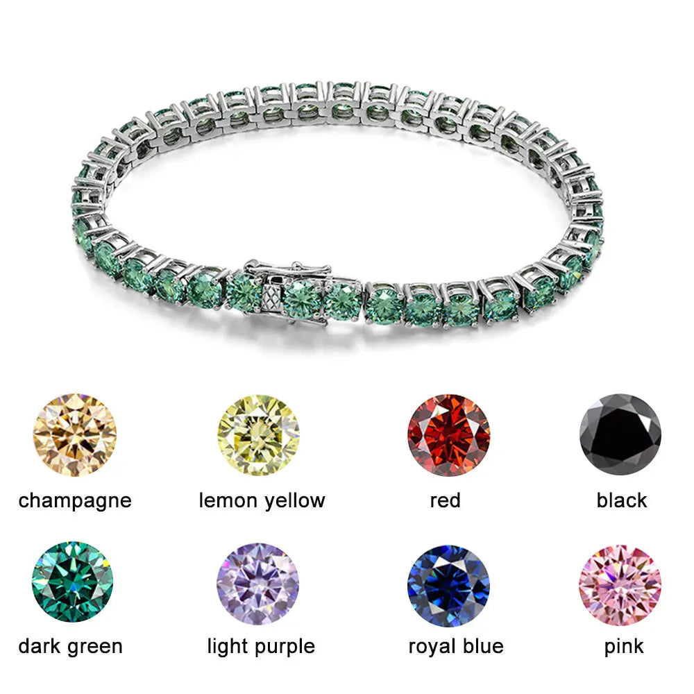 VVS1 Original Green Moissanite Tennis Bracelet