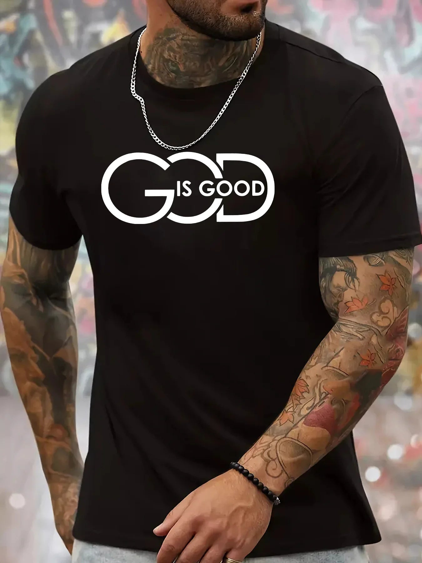 Men's "God Is Good" Printed T-shirt