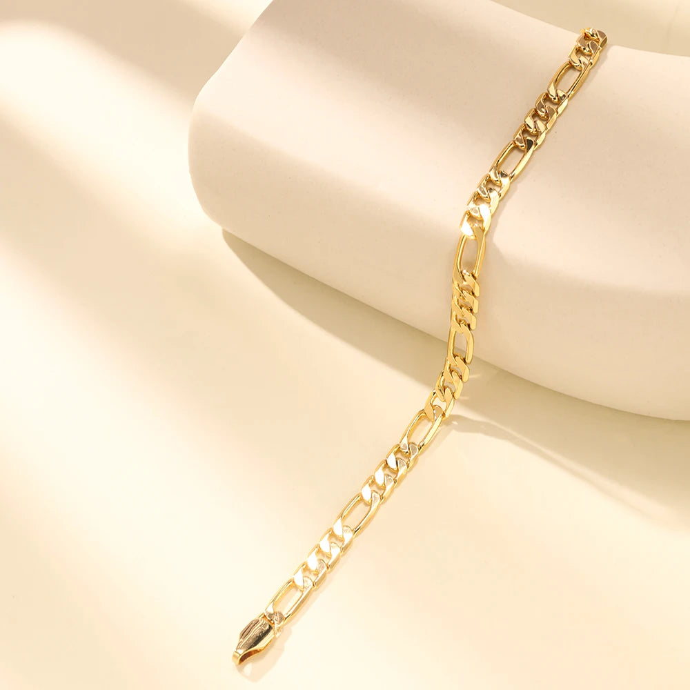 925 Sterling Silver 14K Gold Plated Cuban Link Chain