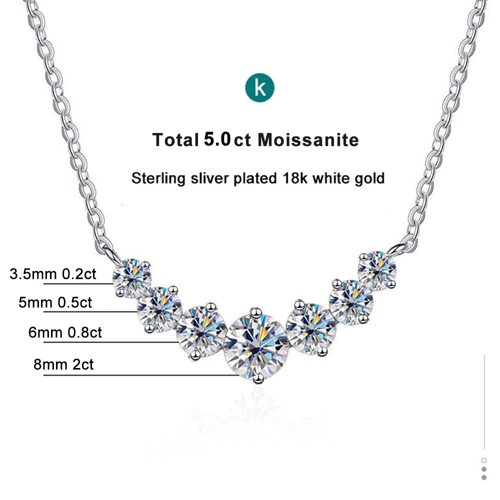 Moissanite 18k White Gold Necklace