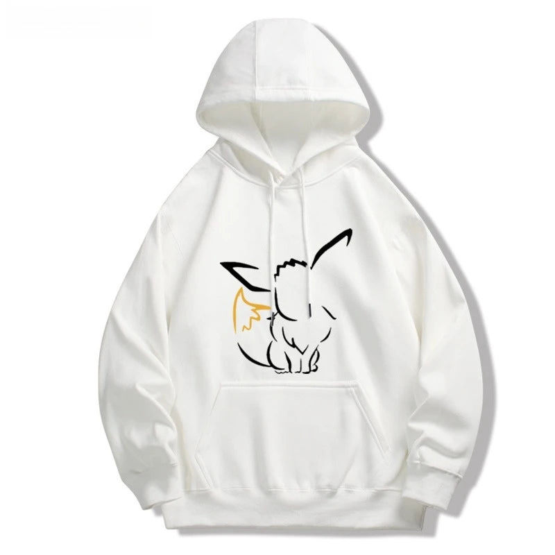 Pokémon Cute Eevee/Pikachu Printed Hoodie