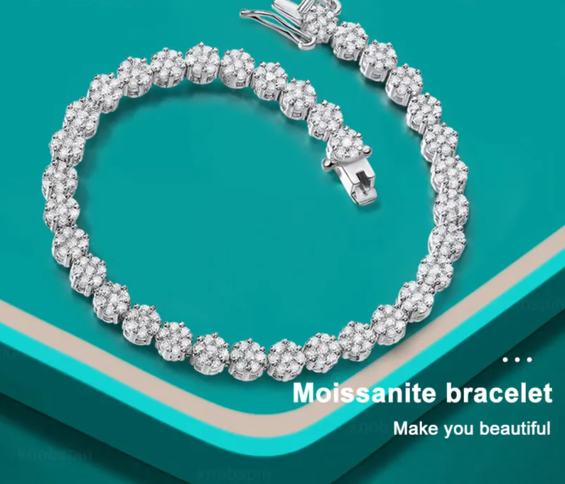 VVS1 Moissanite Full Diamond Tennis Bracelet